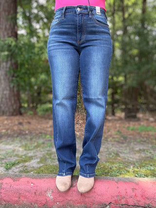 | Colette | Judy Blue Mid-Rise Straight Leg Denim Jeans