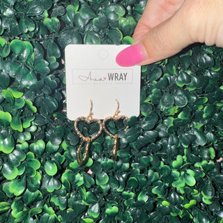 Double Hanging Hearts Earrings