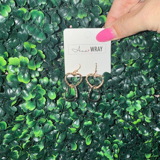 Double Hanging Hearts Earrings