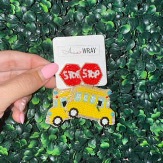 School Bus Beaded Earrings