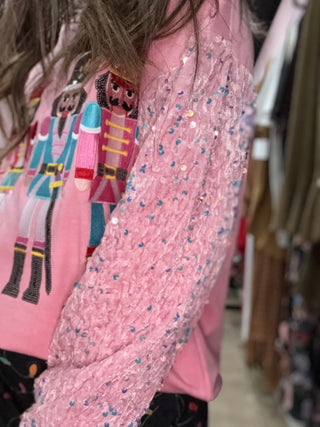 Nutcracker & Sparkle Sequin Long Sleeve Top