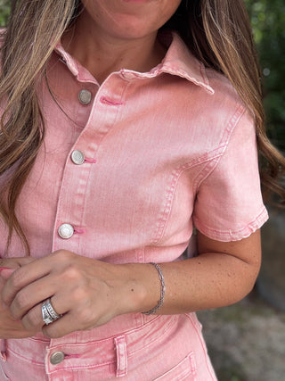 Pink Pixie Denim Romper