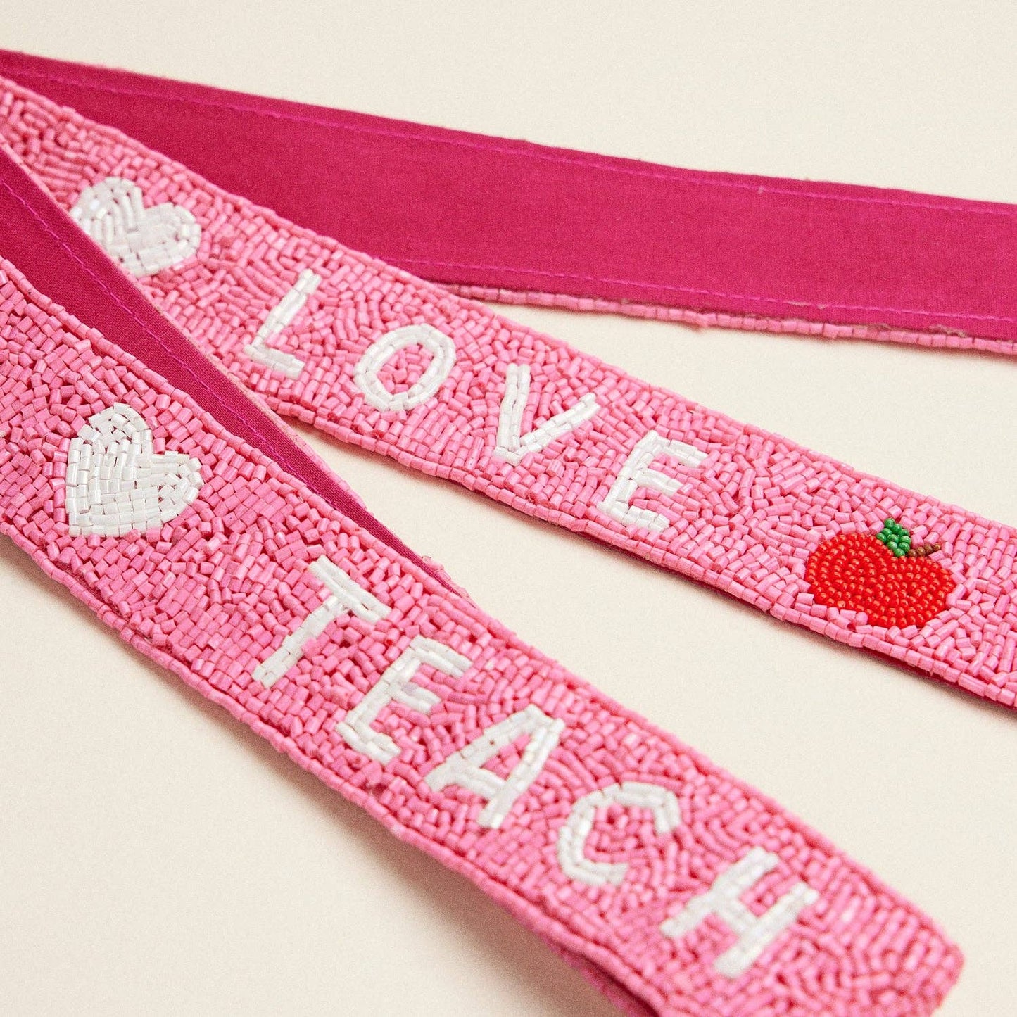 Beaded LOVE TEACH Teacher Bag Strap