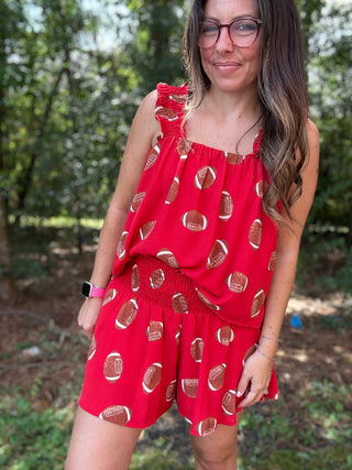 Kickoff Cutie Red Game Day Shorts