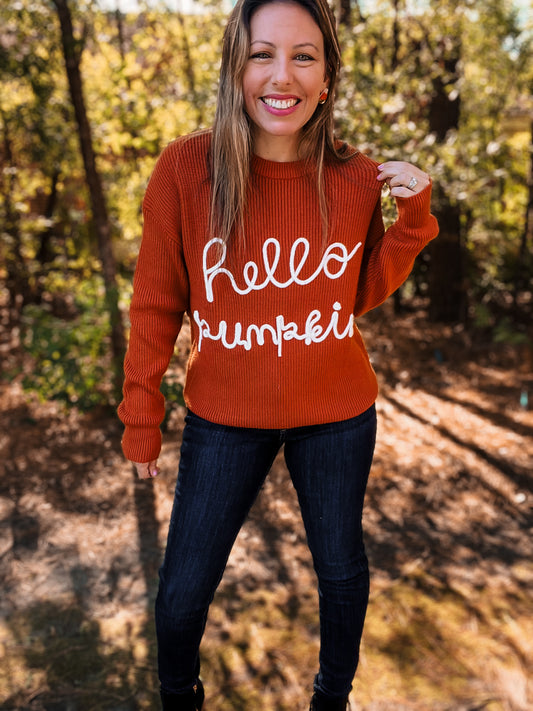 Hello Pumpkin Cozy Sweater