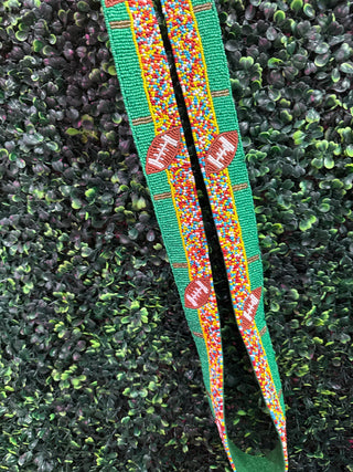 Beaded Football Field Bag Strap