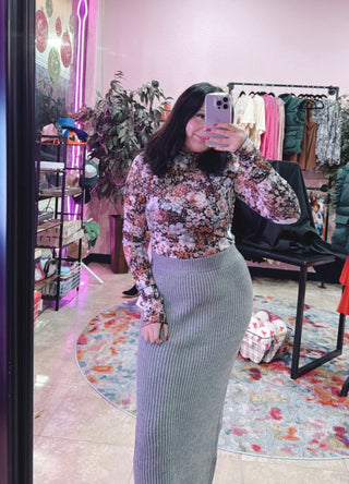 Floral Long Sleeve Mesh Top (2 colors)
