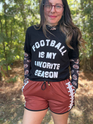 Leopard Football Long Sleeve Mesh Top