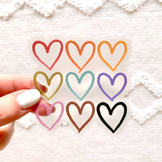 Pride Heart Series Clear Sticker