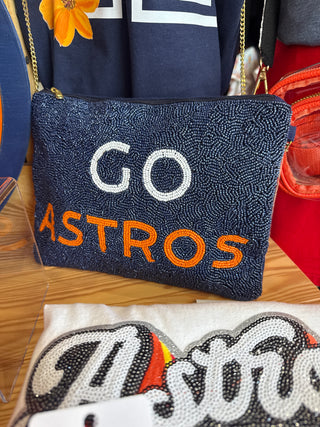 Houston ‘Stros Beaded Game Day Zipper Pouch, 2 colors
