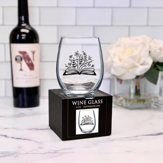 15oz Stemless Wine Glass | Botanical Library
