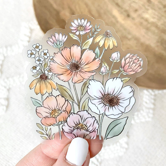 Wildflower Bunch Clear Sticker