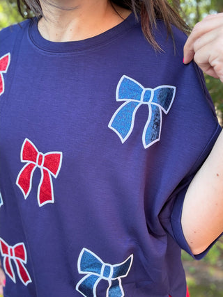 Red, White & Bowtiful Luxe Top
