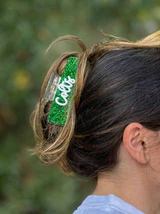 CMS Colts Glitter Hair Clip