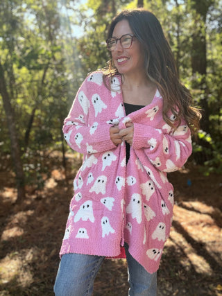 Pink Ghost Cloud Cardigan