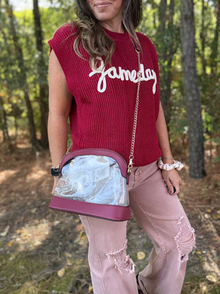 Maroon Clear Stadium Concert Bag