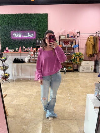 Pink Friday Waffle Pullover