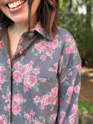 Rosie Stretchy Denim Shacket