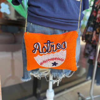Houston ‘Stros Beaded Game Day Zipper Pouch, 2 colors