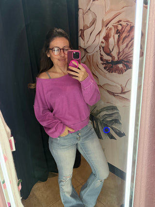 Pink Friday Waffle Pullover