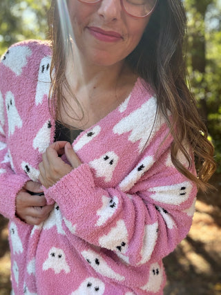 Pink Ghost Cloud Cardigan