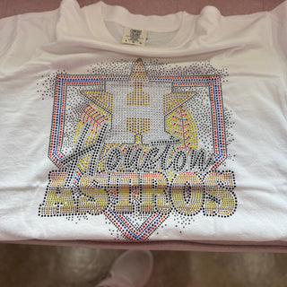Houston ‘Stros Rhinestone Vintage Graphic Tee – Sparkle Astros Game Day Shirt {graphic tee}
