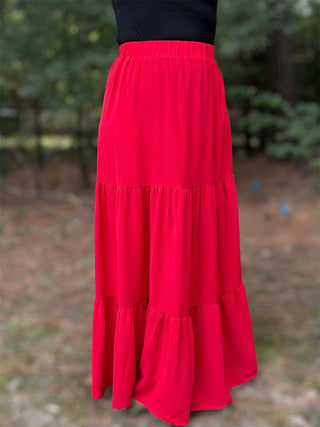 Strawberry Sway Maxi Skirt