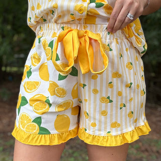 Lemon Drop Ruffle Pajama Set