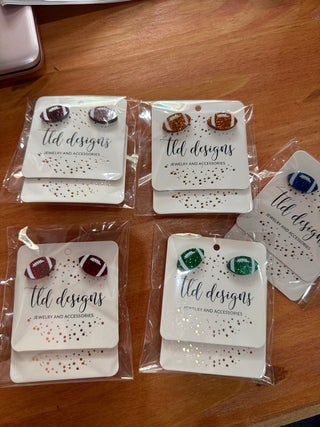 Football Acrylic Earrings (5 colors)