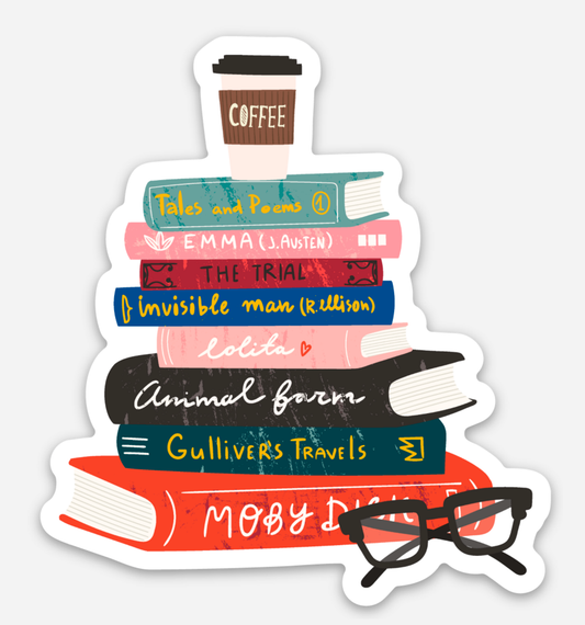 Great Books Book Stack Sticker 