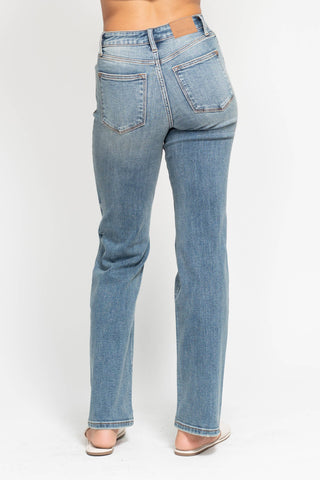 | Bryn | Judy Blue High Waisted Distressed Straight Leg Denim