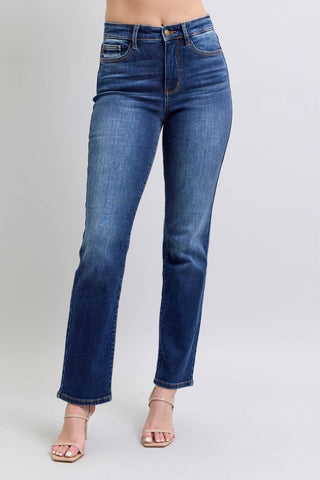 | Claire | Judy Blue Vintage Wash Thermal Straight Leg Denim