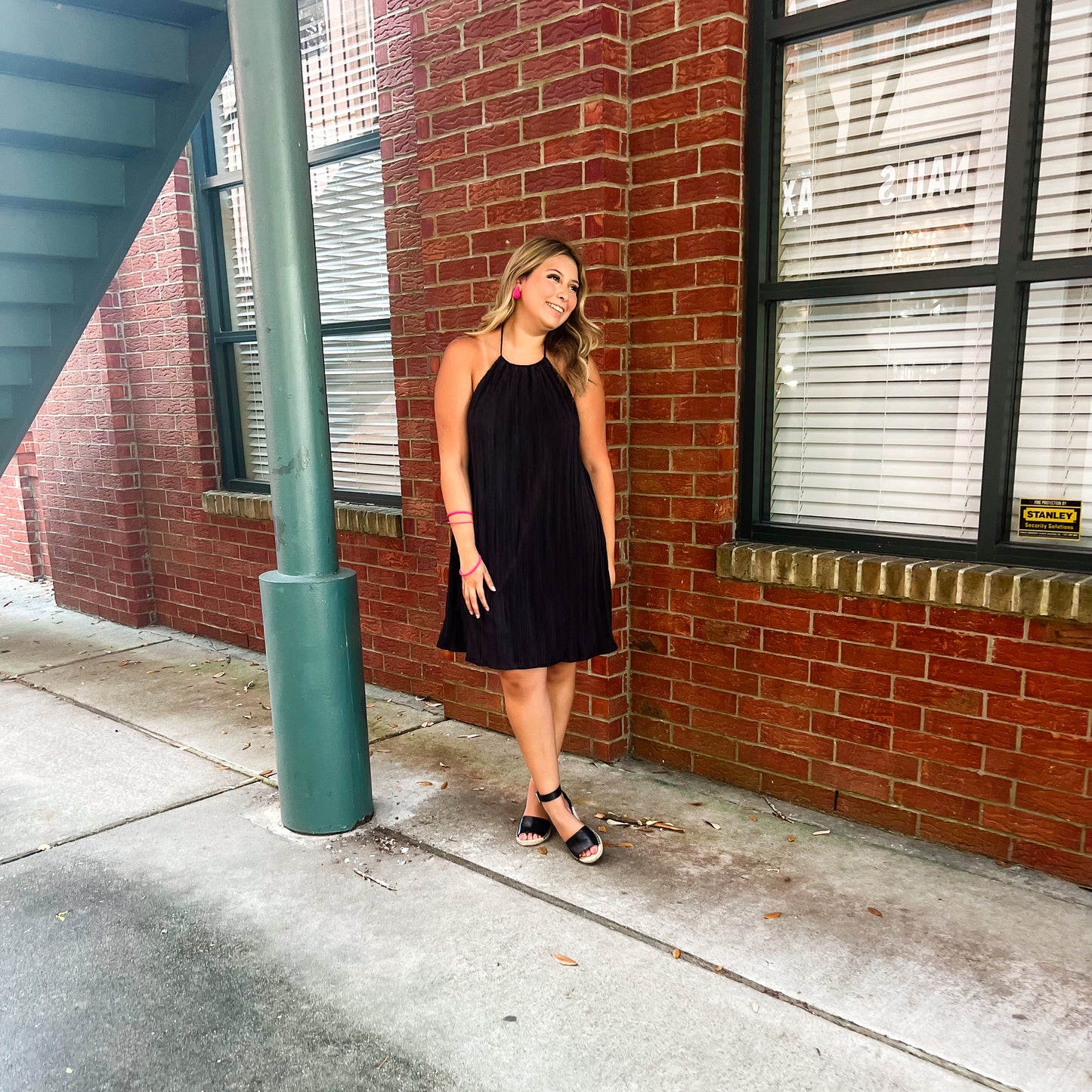 Everyday Black Pleated Dress