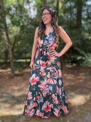 Golden Petals Maxi Dress