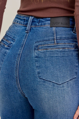 | Donna | Judy Blue High Waisted Dark Wash Straight Button Fly Denim