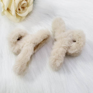 Fuzzy Small Hair Claw Clip