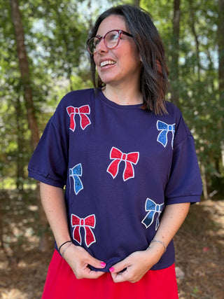 Red, White & Bowtiful Luxe Top