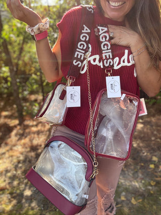 Maroon Clear Stadium Concert Bag