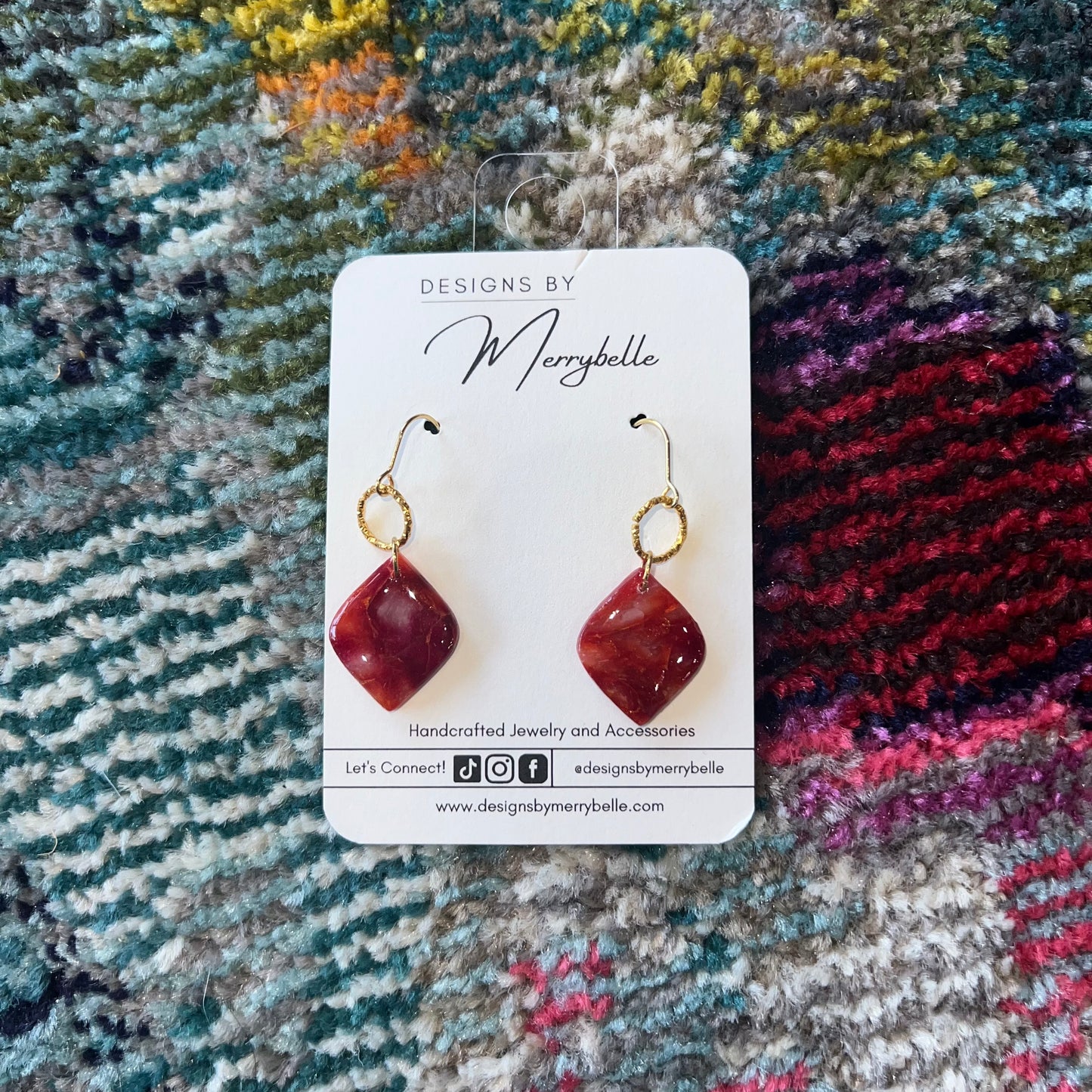 Merrybelle Earrings: Reds