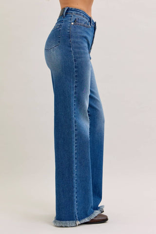 | Donna | Judy Blue High Waisted Dark Wash Straight Button Fly Denim