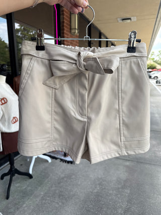 New York Minute Faux Leather Shorts
