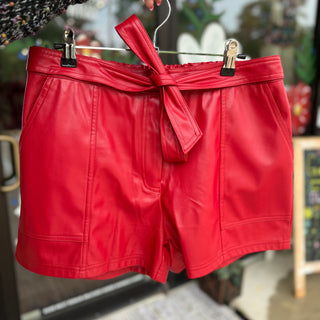 New York Minute Faux Leather Shorts