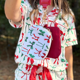 Midnight Bow | Christmas | Double Pouch Wristlet
