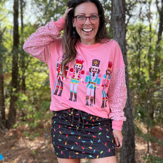 Nutcracker & Sparkle Sequin Long Sleeve Top