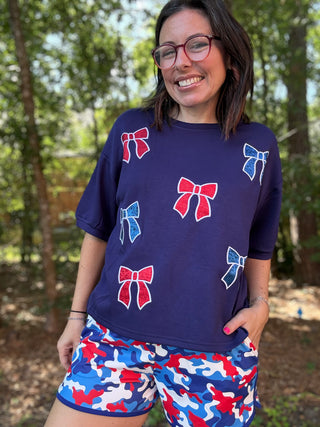 Red, White & Bowtiful Luxe Top