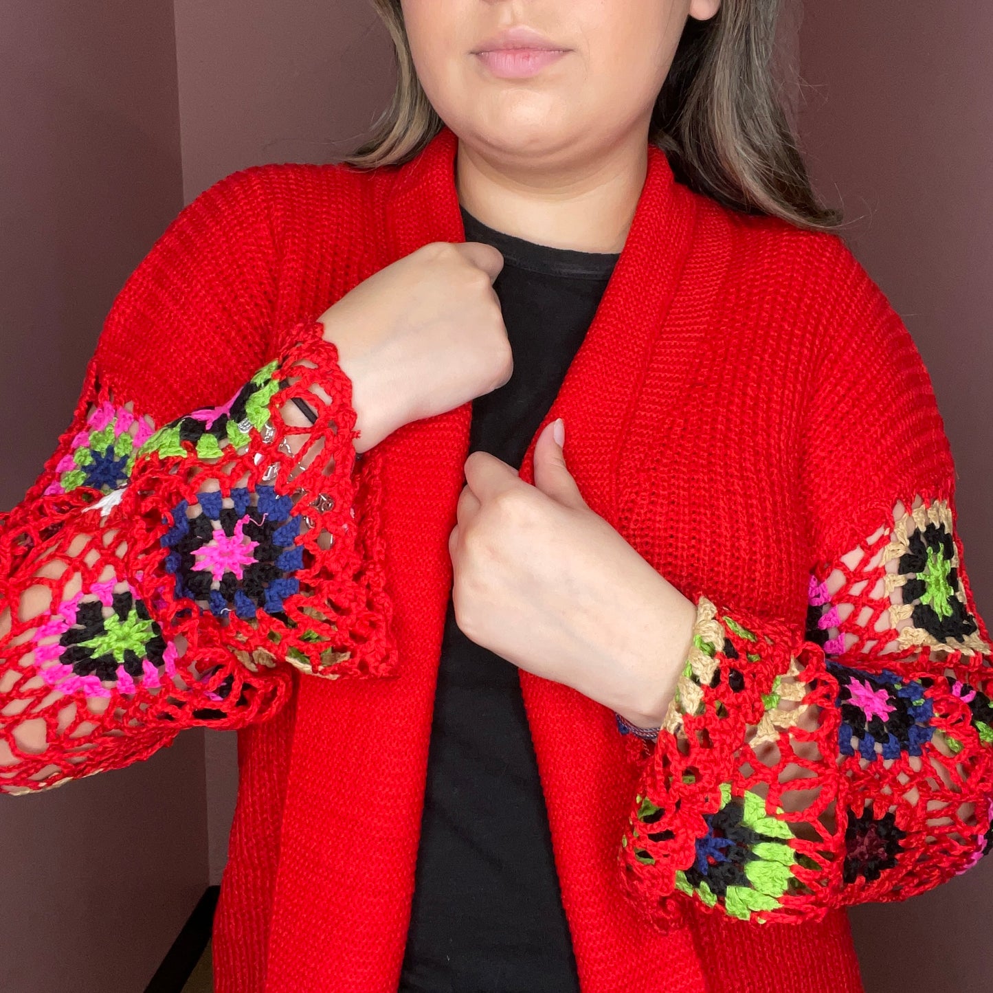 Crochet Sleeve Cardigan