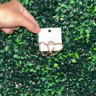 Double Gold Heart Earrings
