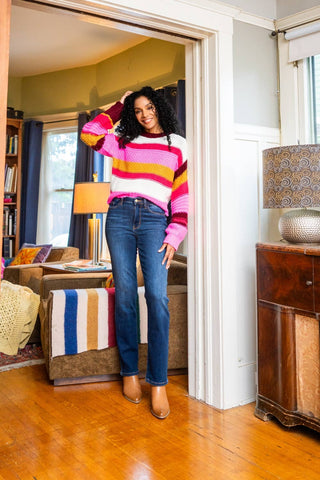 | Claire | Judy Blue Vintage Wash Thermal Straight Leg Denim