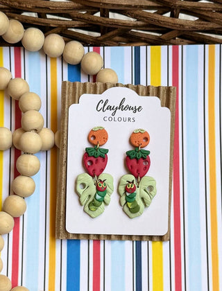 School Earrings: Caterpillar Leaf