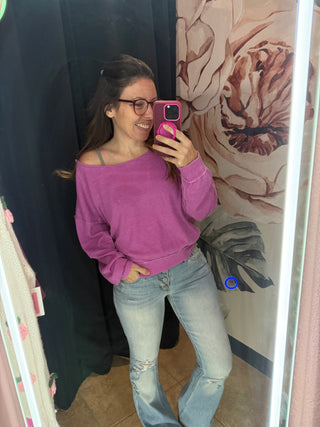 Pink Friday Waffle Pullover